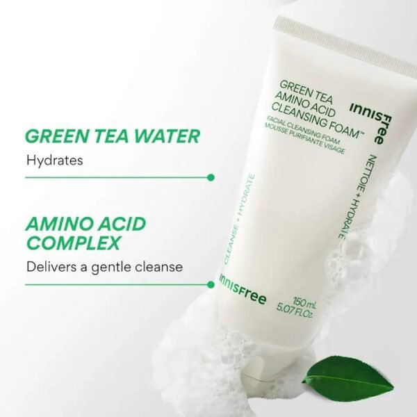 innisfree green tea amino hydrating cleansing foam 150g
